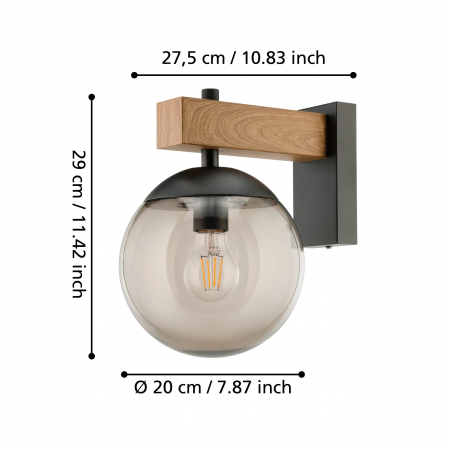Aplica exterior BUFALATA E27 1X40W [2]