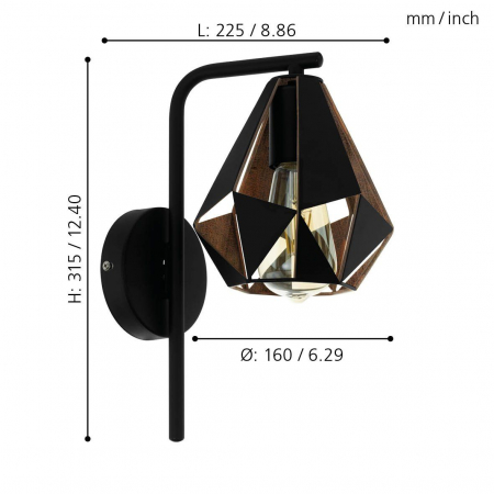 Aplica CARLTON 4 E27 1X60W [2]