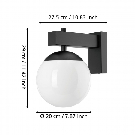 Aplica exterior BUFALATA E27 1x40W IP44 [2]