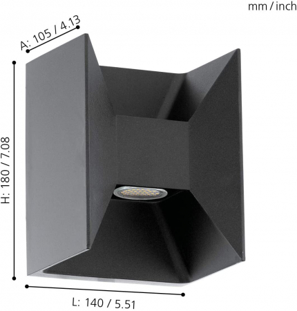 Aplica exterior MORINO LED 2X2.5W lumina calda [3]