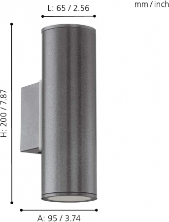 Aplica exterior RIGA GU10 2X2.8W lumina calda [6]