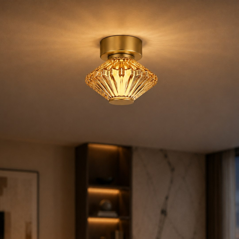 Lămpi de tavan - Lampă tavan Padre LED 6W lumină caldă 15 cm auriu