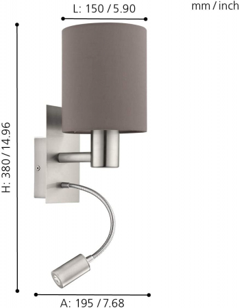 Aplica PASTERI E27, LED 1X40W, 3.8W lumina calda [3]