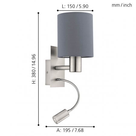 Aplica PASTERI E27, LED 1X40W, 1x3.8W lumina calda [4]