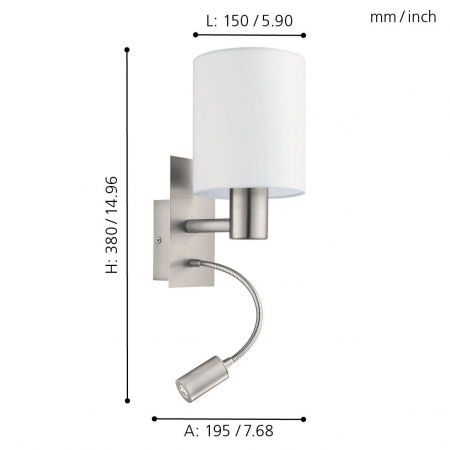 Aplica PASTERI E27, LED 1X40W, 3.8W lumina calda [3]