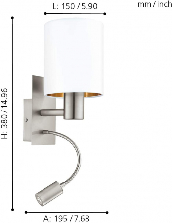 Aplica PASTERI E27, LED 1X40W, 3.8W lumina calda [4]