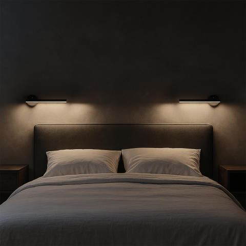 Aplică perete noptieră stânga SYDNEY LED 6W lumină neutră 30 cm negru întrerupător pe corp [3]
