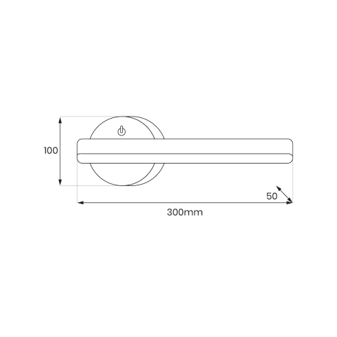 Aplică perete noptieră stânga SYDNEY LED 6W lumină neutră 30 cm negru întrerupător pe corp [7]