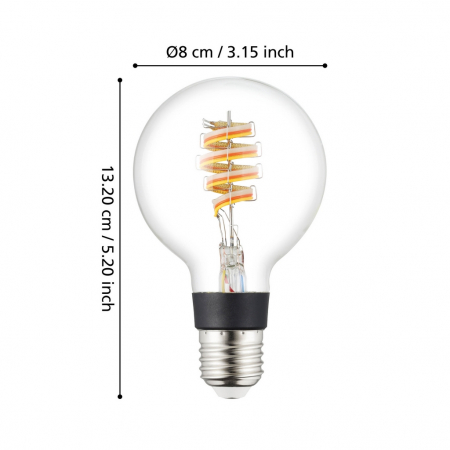 Bec LEDE27 E27 1X4, 9W lumina calda [3]