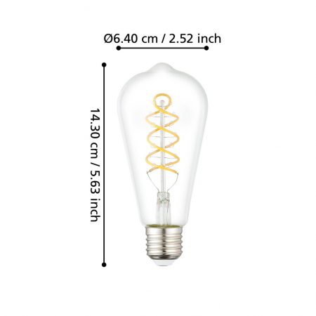 Bec LEDE27 E27 1X7,3W lumina calda [2]