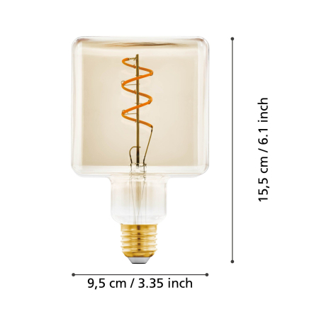 Bec vintage dimabil LED E27 1x4W lumina calda chihlimbar [3]
