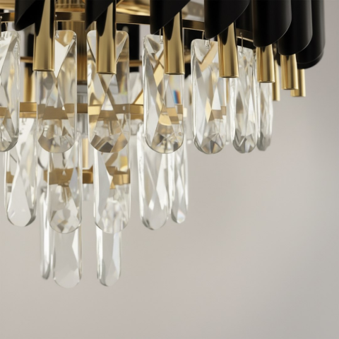 Candelabru Cristal 7xE14 48 cm negru auriu [5]