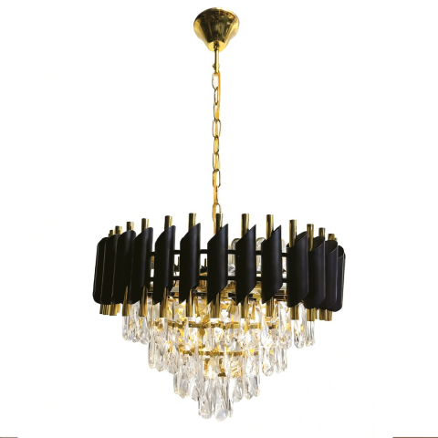 Candelabru Cristal 7xE14 48 cm negru auriu [4]