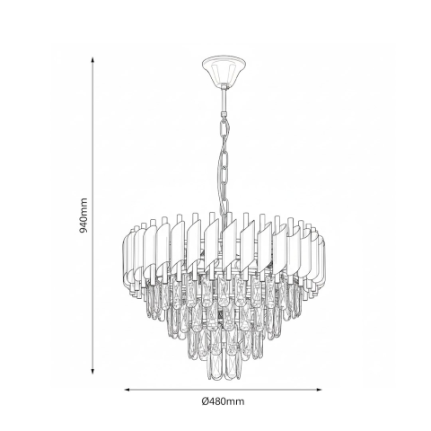 Candelabru Cristal 7xE14 48 cm negru auriu [6]