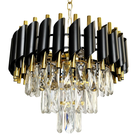 Candelabru Cristal E14 5x40W 38 cm Negru Auriu [5]