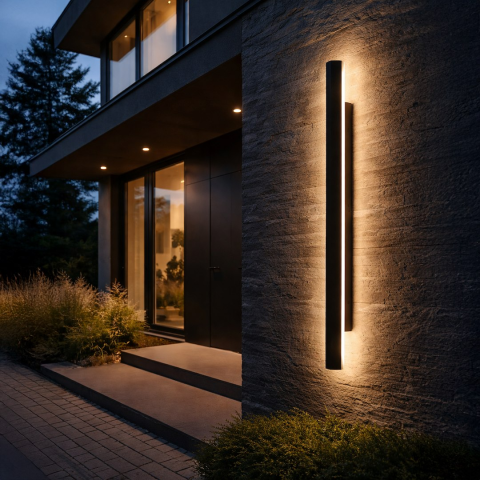 Iluminat exterior - Lampă de perete exterior Wow 2 LED 20W lumină variabilă IP54 120 cm negru