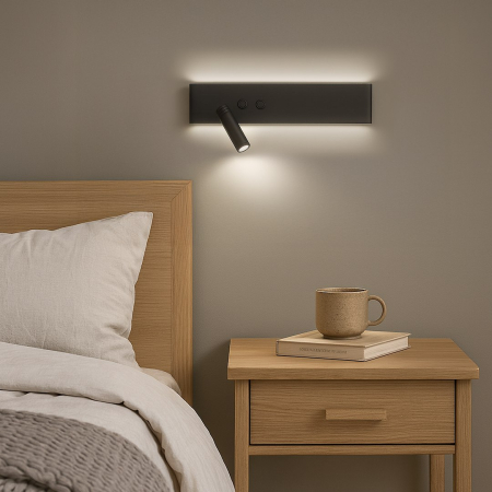 Lampă de perete Resort Negru Stânga 10W + 3W LED 4000K [3]