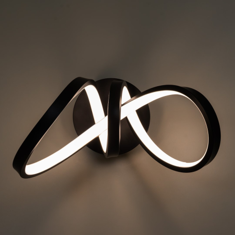 Iluminat interior - Lampă de perete Tesoro LED 15W lumină neutră negru 30 cm