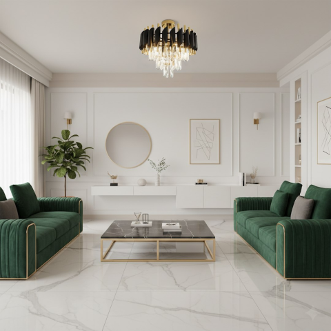 Lampă de tavan Cristal 5xE14 38 cm negru auriu [4]