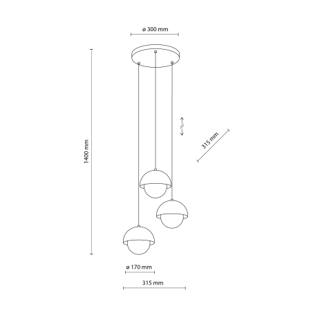 Lampa suspendata BONO G9 3 x max 8W LED Ocru 31,5 cm [6]