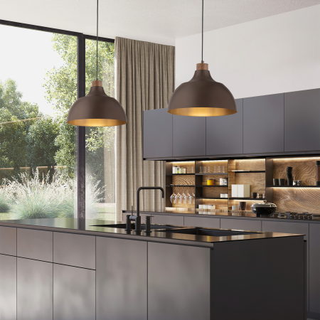 Lampa suspendata CAP E27 1 x max 15W LED Maro, Pin 34 cm [1]