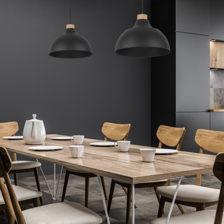 Lampa suspendata CAP E27 1 x max 15W LED Pin, Negru 34 cm [1]