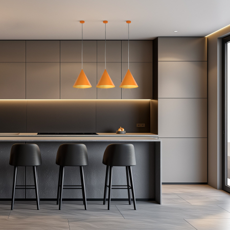 Lampa suspendata CONO E27 1 x max 15W LED Portocală 25 cm [1]