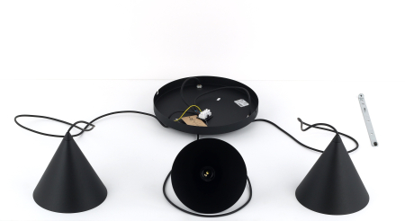 Lampa suspendata CONO E27 3 x max 15W LED Negru 42 cm [7]