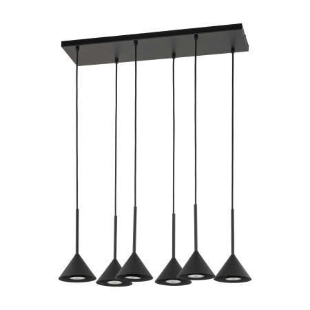 Lustre si pendule - Lampa suspendata CONO GU10 6 x max 10W LED Negru 25 cm