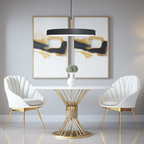 Lampă suspendată Disc LED 38W lumină neutră 45 cm negru auriu [2]