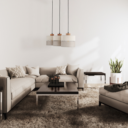 Lampa suspendata ECO E27 3 x max 15W LED Pin, Negru 77 cm [2]