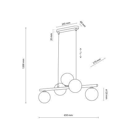 Lampa suspendata ESTERA G9 5 x max 8W LED Brun 27 cm [2]