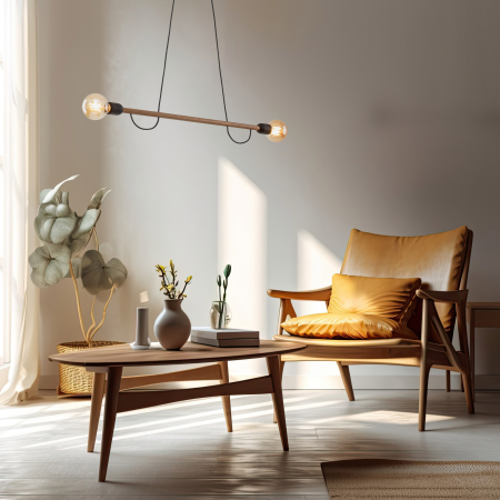 Lampa suspendata HELIX E27 2 x max 15W LED Negru 93 cm [1]