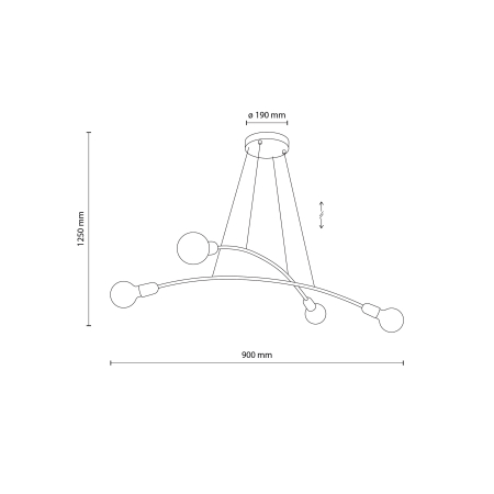 Lampa suspendata HELIX E27 4 x max 15W LED Negru 90 cm [5]