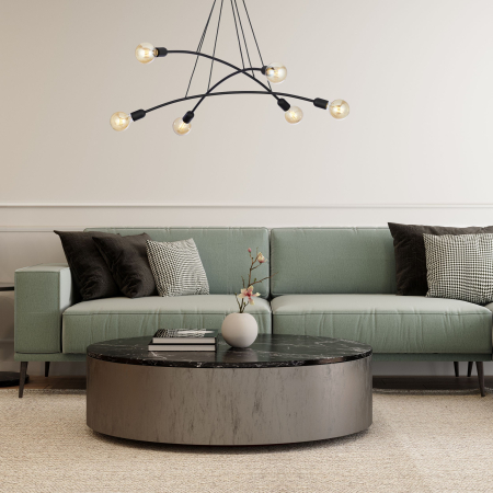 Lampa suspendata HELIX E27 6 x max 15W LED Negru 90 cm [2]