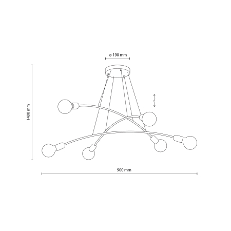 Lampa suspendata HELIX E27 6 x max 15W LED Negru 90 cm [6]