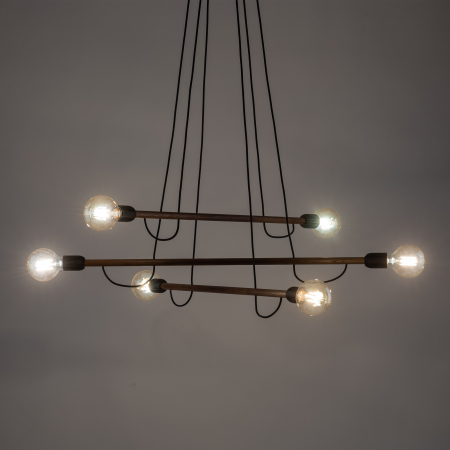 Lampa suspendata HELIX E27 6 x max 15W LED Negru 93 cm [7]