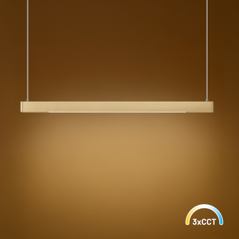 Lampă suspendată Linea LED 36W lumină variabilă 120 cm auriu [2]