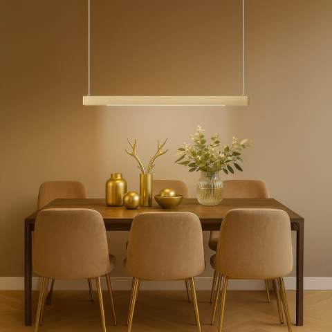 Lampă suspendată Linea LED 36W lumină variabilă 120 cm auriu [0]