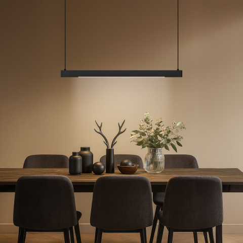 Lampă suspendată LINEA LED 36W lumină variabilă 120 cm negru [3]