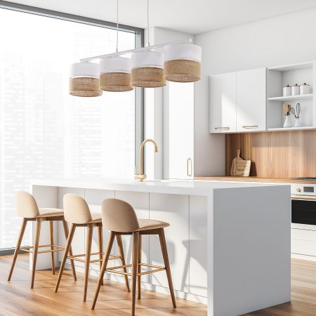 Lampa suspendata LINOBIANCO E27 4 x max 15W LED Alb 94 cm [1]