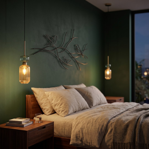Iluminat interior - Lampă suspendată Molly 1xE14 12 cm chihlimbar