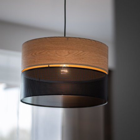 Lampa suspendata NICOL E27 1 x max 15W LED Stejar, Negru 38 cm [2]