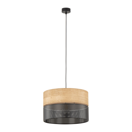 Lustre si pendule - Lampa suspendata NICOL E27 1 x max 15W LED Stejar, Negru 38 cm