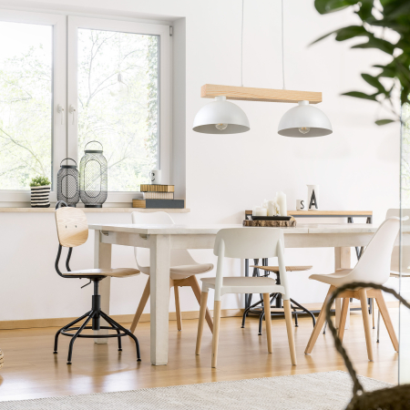 Lampa suspendata OSLO E27 2 x max 15W LED Alb, Pin 83 cm [1]