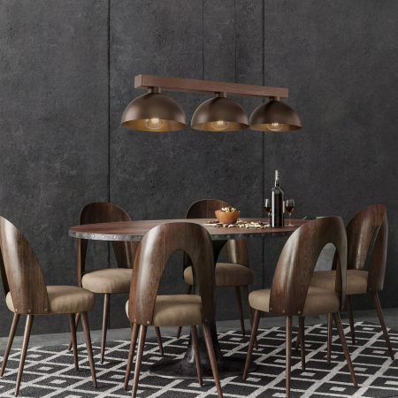 Lampa suspendata OSLO E27 3 x max 15W LED Maro, Nucă 27 cm [3]