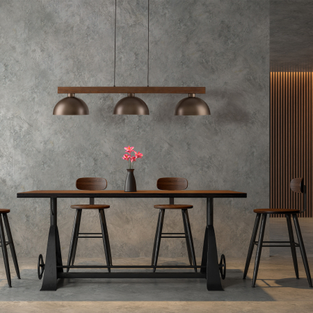 Lampa suspendata OSLO E27 3 x max 15W LED Maro, Nucă 27 cm [1]