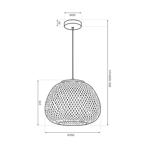 Lampă suspendată Petra 1xE27 [7]