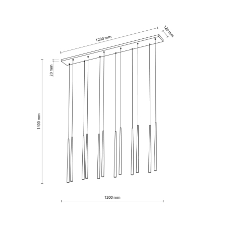 Lampa suspendata PIANO G9 12 x max 8W LED Negru 12 cm [6]