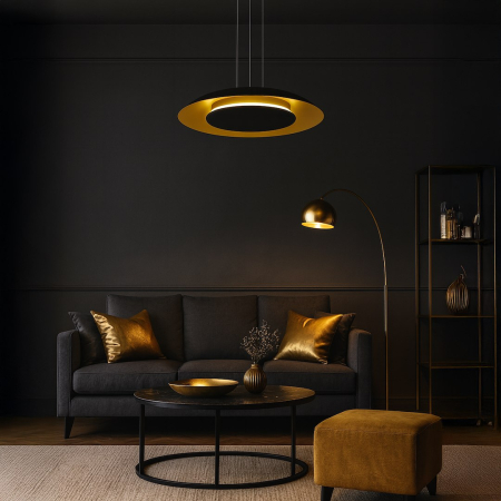 Lampă suspendată Piattino Aur negru 30W LED 3000K-4000K-6000K [3]